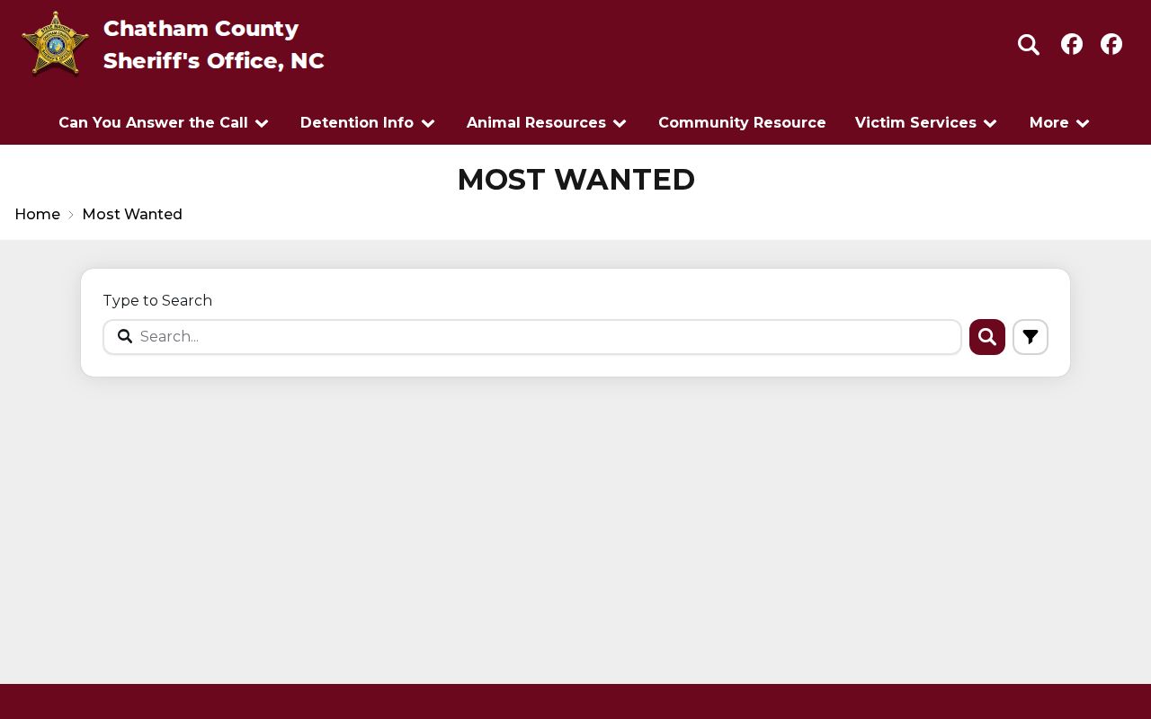 Chatham County Sheriff official wanted and public-assistance page